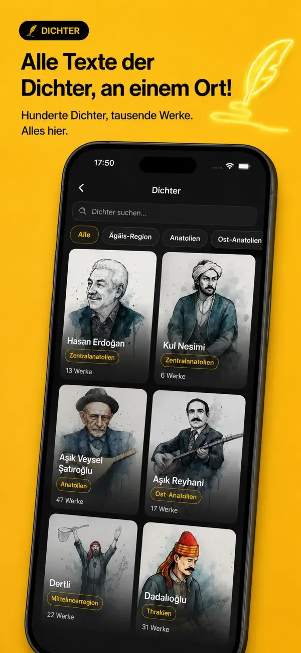 Saz Söz App-Screenshot — Stimmgerät und Tools.