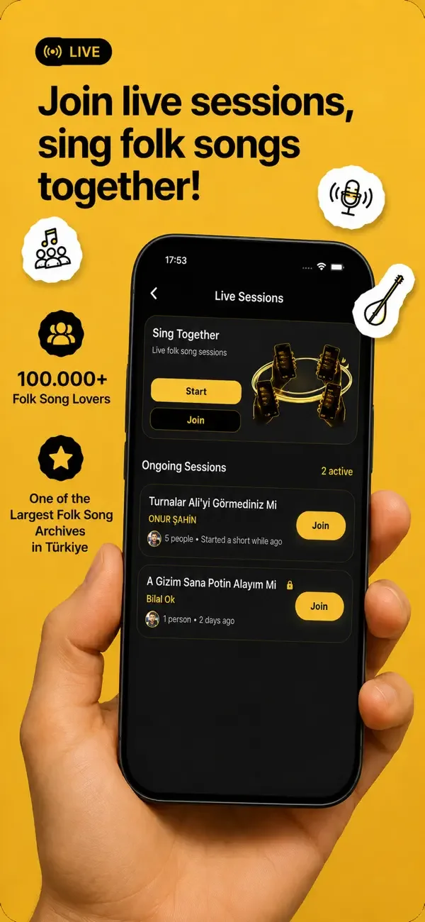 Saz Söz app screenshot — main interface.