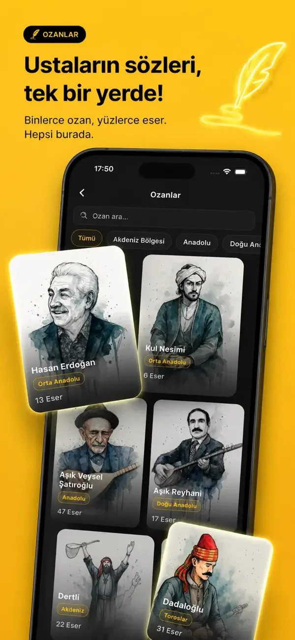 Saz Söz uygulama ekran görüntüsü — Muhabbet oturumu.